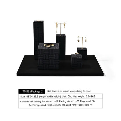 High-end jewelry display props, light luxury microfiber rings, necklaces, earrings, jewelry display racks Jim Display