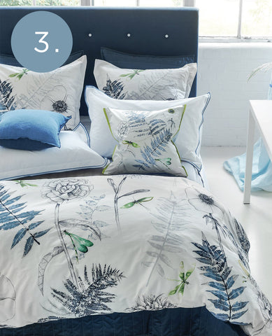 Acanthus Floral Sateen Indigo