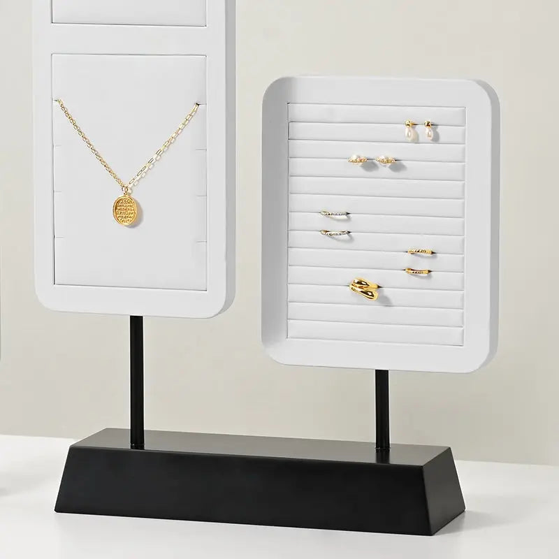 High Jewelry Display Props PU White Ring Earrings Necklace Display Jewelry Display Stand Jim Display