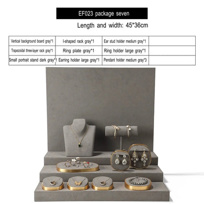 Luxury jewelry window display, props, rings, necklaces, earrings, jade display shelves, ladder jewelry display shelves Jim Display