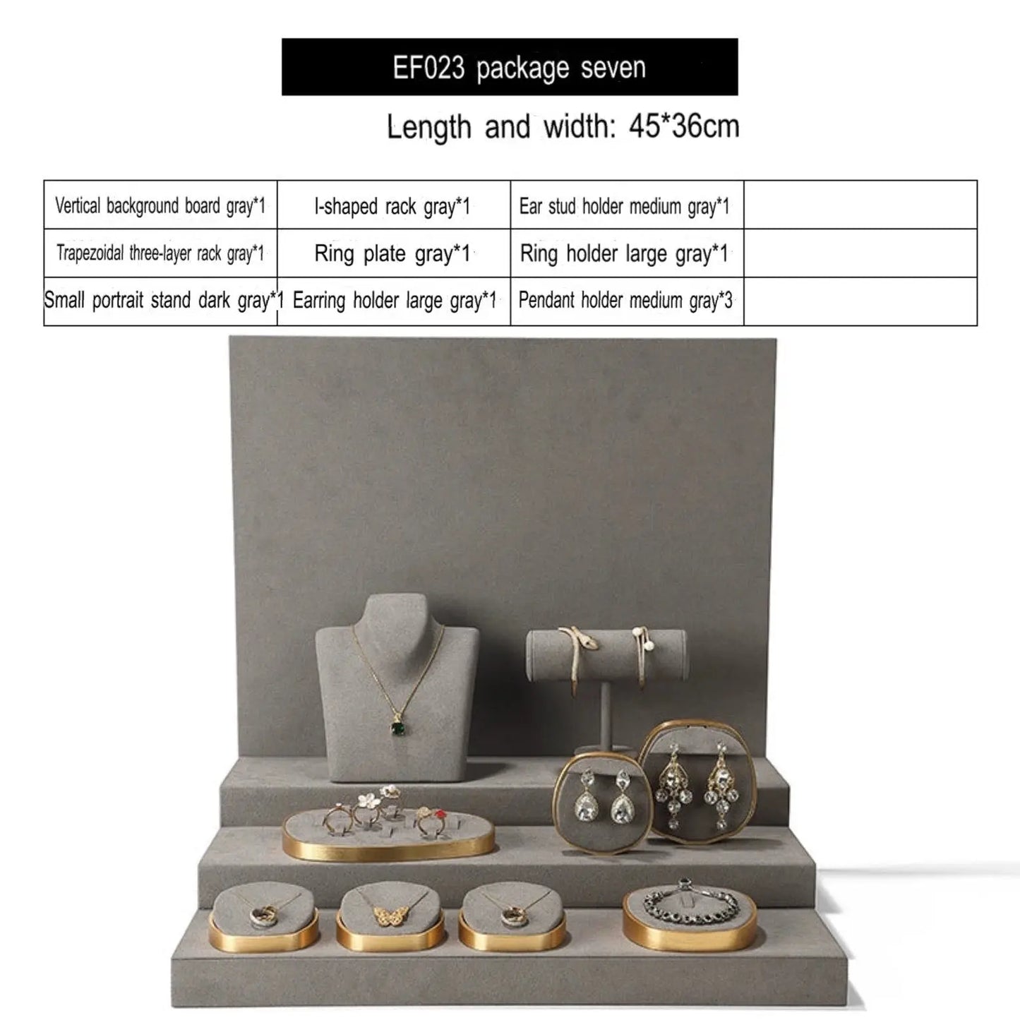 Luxury jewelry window display, props, rings, necklaces, earrings, jade display shelves, ladder jewelry display shelves Jim Display