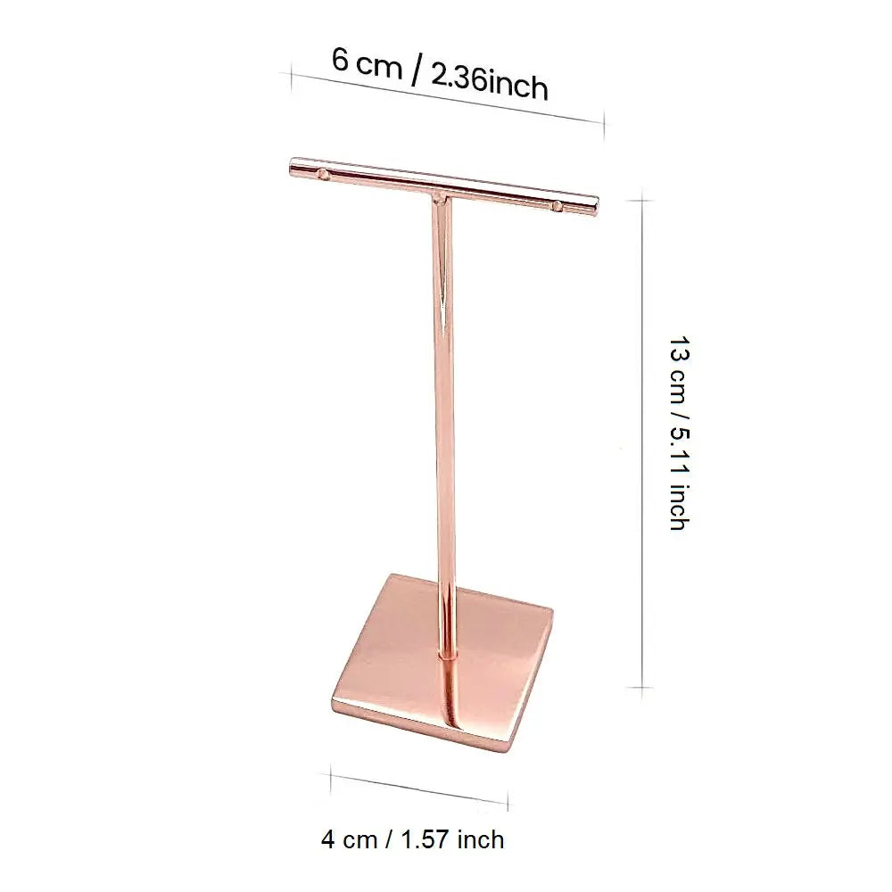 T-shape metal shinny earring stand, shinny gold, silver, copper color, Earring Display props, Earring Stands Jim Display