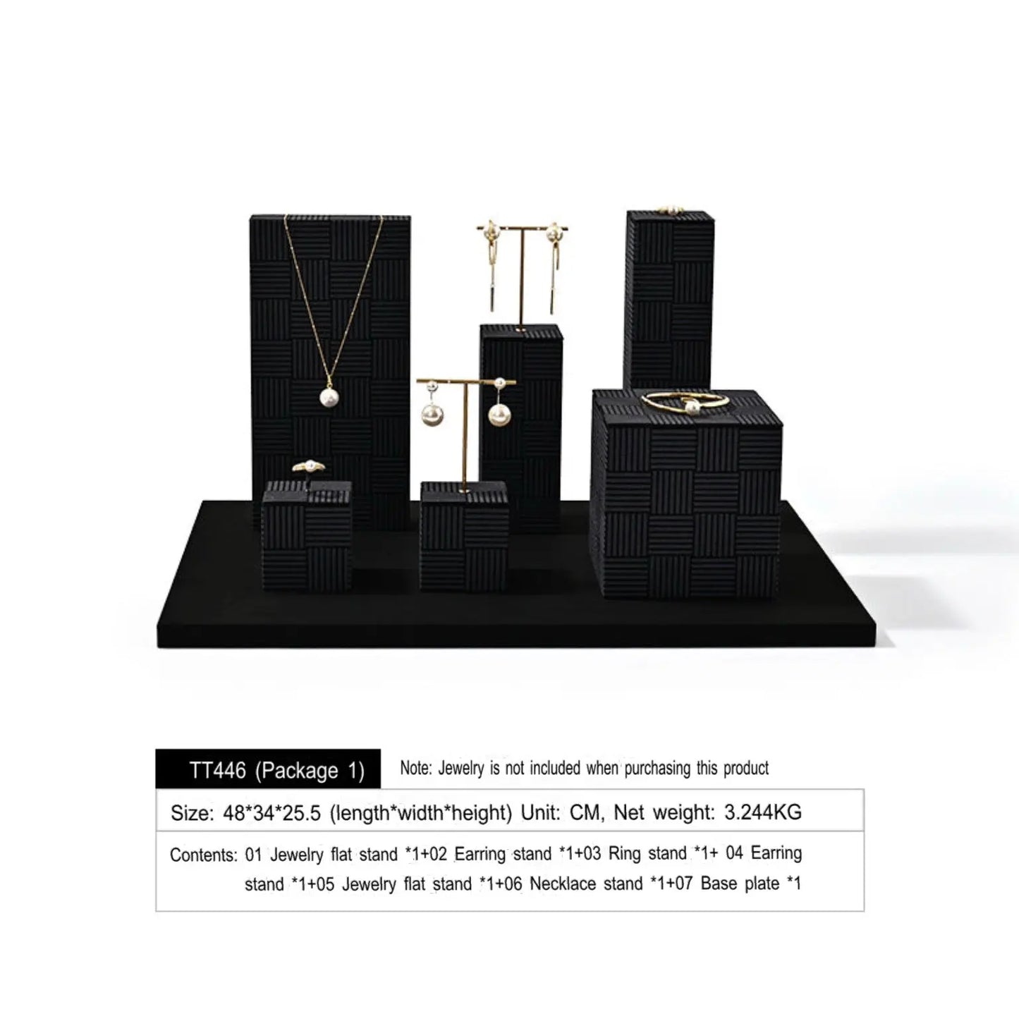 High-end jewelry display props, light luxury microfiber rings, necklaces, earrings, jewelry display racks Jim Display