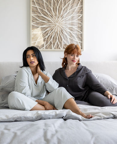 Easy Living Cotton/Bamboo PJ Sets in Glacier Grey & Coal