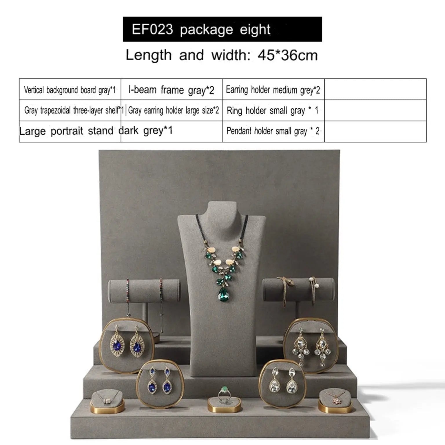 Luxury jewelry window display, props, rings, necklaces, earrings, jade display shelves, ladder jewelry display shelves Jim Display