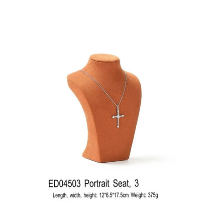 Necklace Display Stand, Microfiber Portrait Neck Jewelry, Desk Model Frame, Jewelry Exhibition Display Props Jim Display
