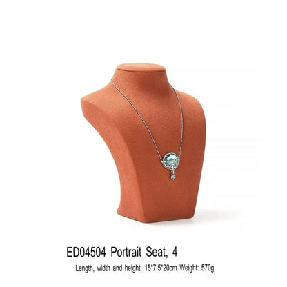 Necklace Display Stand, Microfiber Portrait Neck Jewelry, Desk Model Frame, Jewelry Exhibition Display Props Jim Display