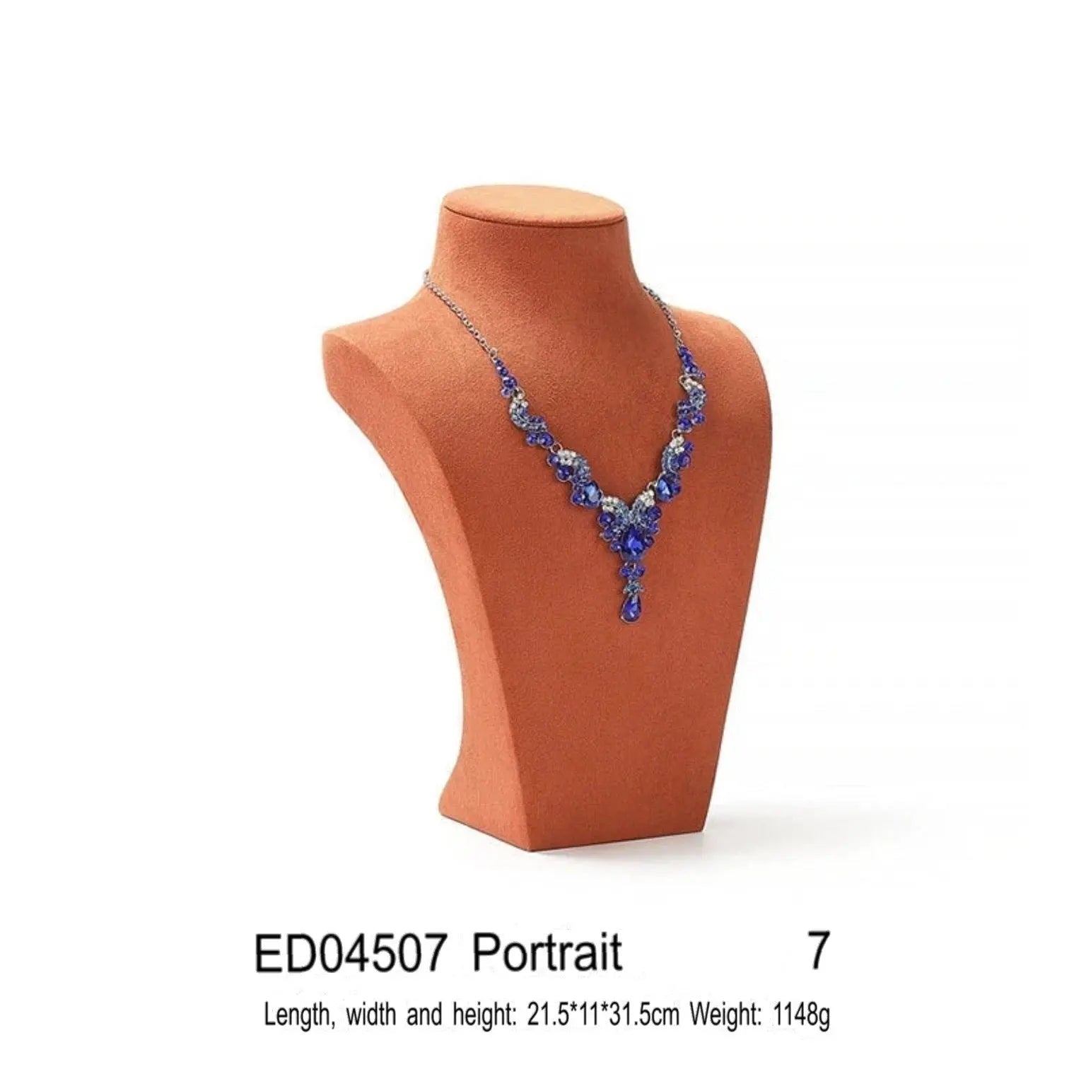 Necklace Display Stand, Microfiber Portrait Neck Jewelry, Desk Model Frame, Jewelry Exhibition Display Props Jim Display