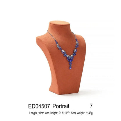 Necklace Display Stand, Microfiber Portrait Neck Jewelry, Desk Model Frame, Jewelry Exhibition Display Props Jim Display
