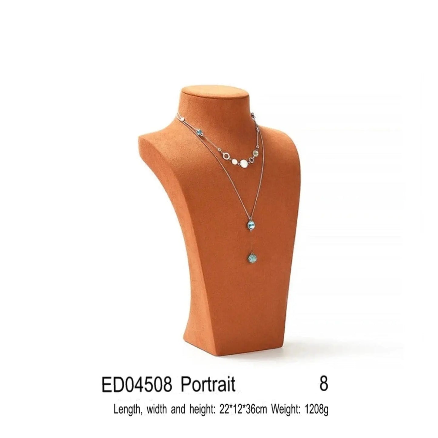 Necklace Display Stand, Microfiber Portrait Neck Jewelry, Desk Model Frame, Jewelry Exhibition Display Props Jim Display