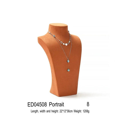 Necklace Display Stand, Microfiber Portrait Neck Jewelry, Desk Model Frame, Jewelry Exhibition Display Props Jim Display