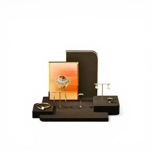 Luxury jewelry display props, microfiber rings, earrings, necklaces, plates, counter displays Jim Display