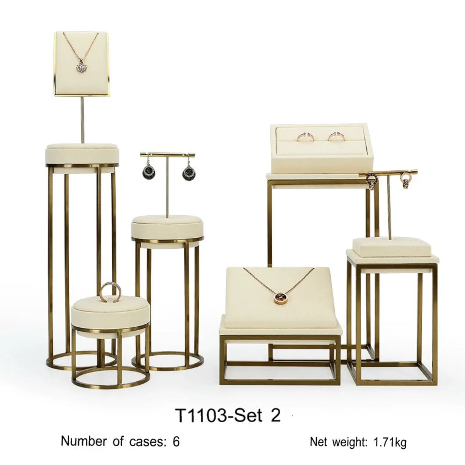 Luxury Off-white Jewelry Window Display Jim Display