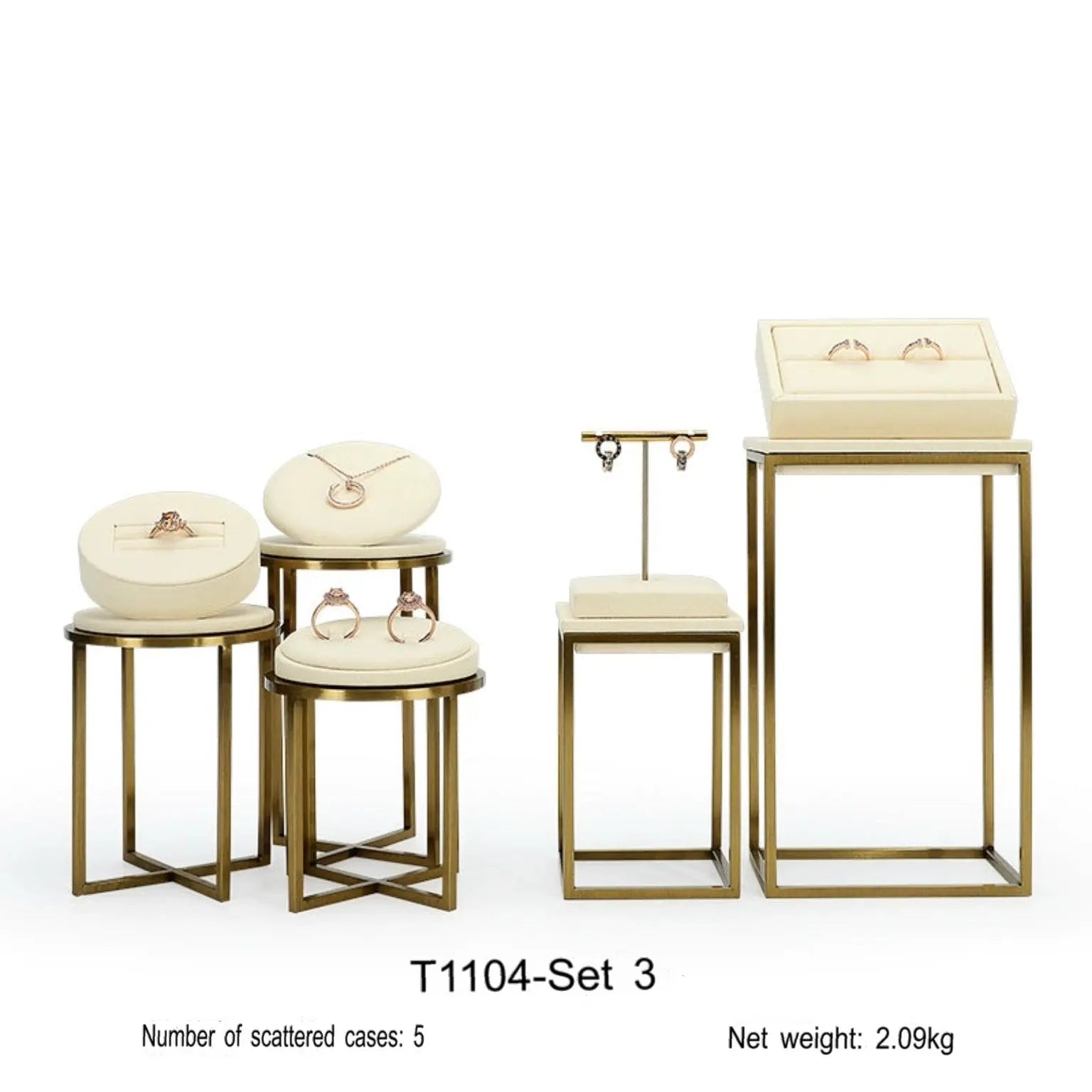 Luxury Off-white Jewelry Window Display Jim Display