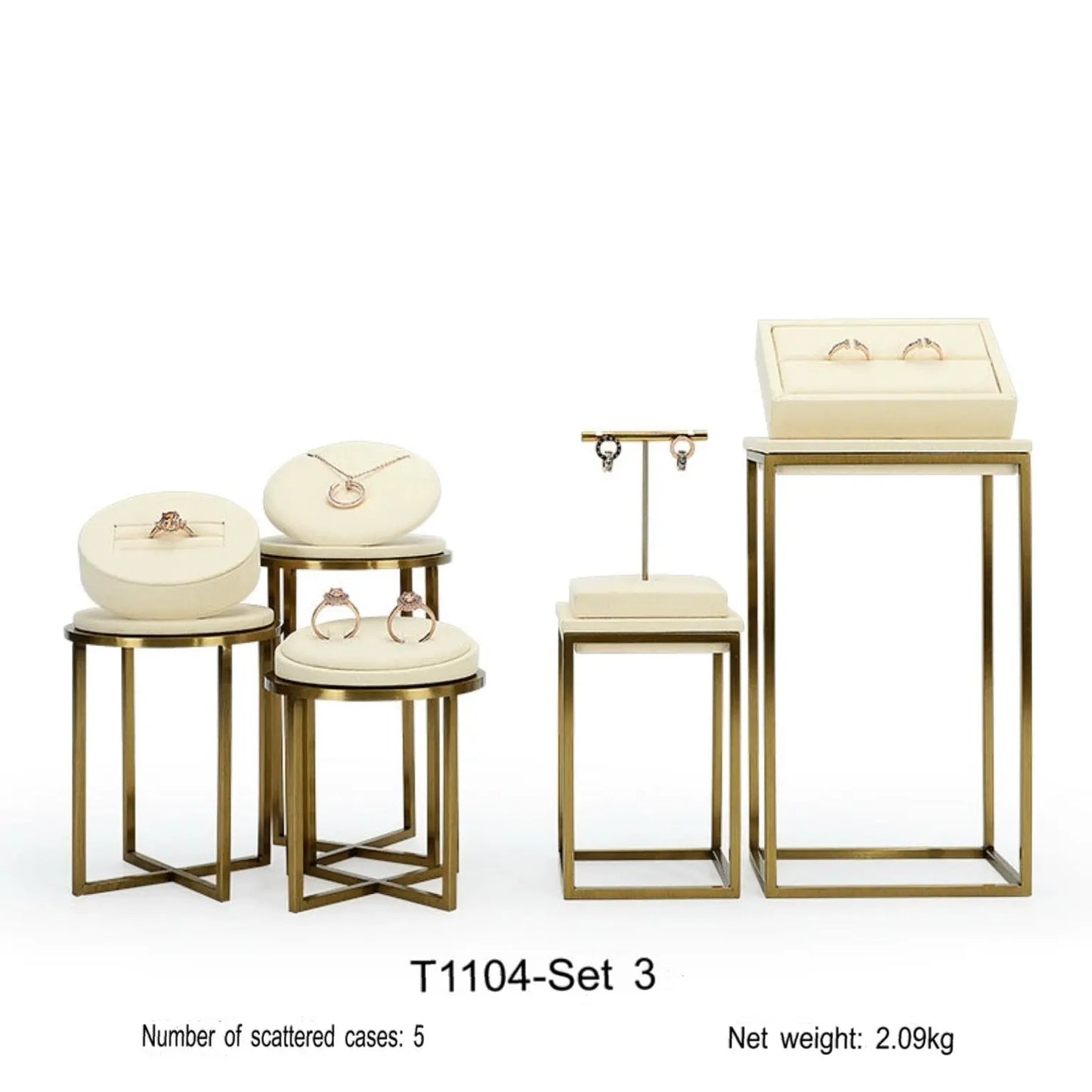 Luxury Off-white Jewelry Window Display Jim Display