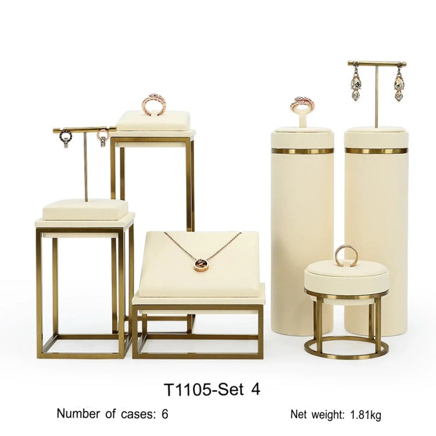Luxury Off-white Jewelry Window Display Jim Display