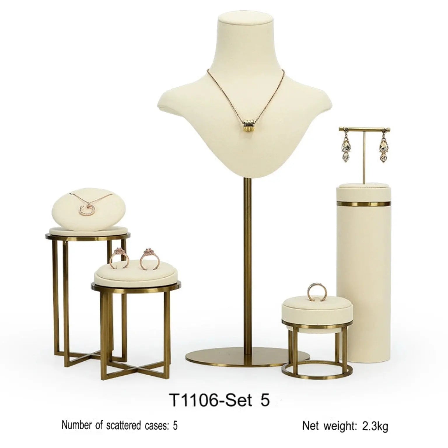 Luxury Off-white Jewelry Window Display Jim Display