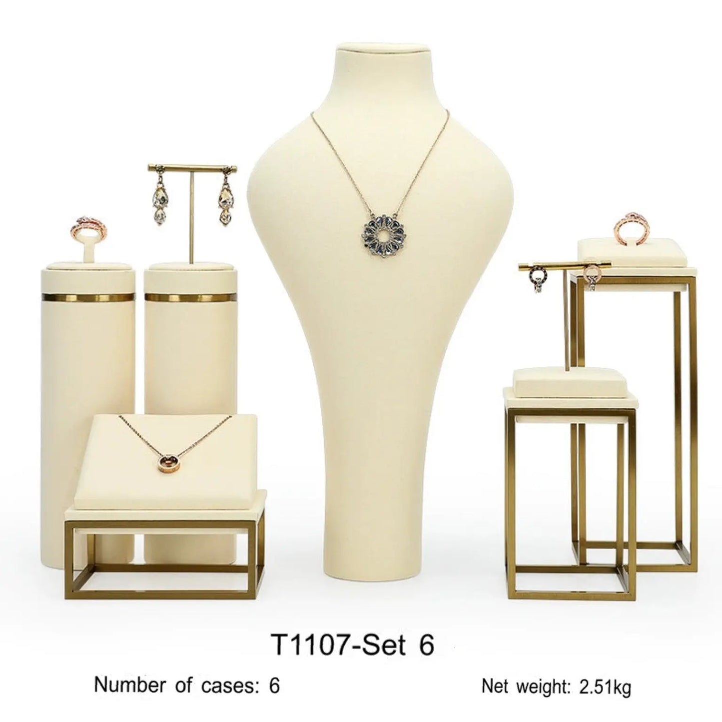 Luxury Off-white Jewelry Window Display Jim Display