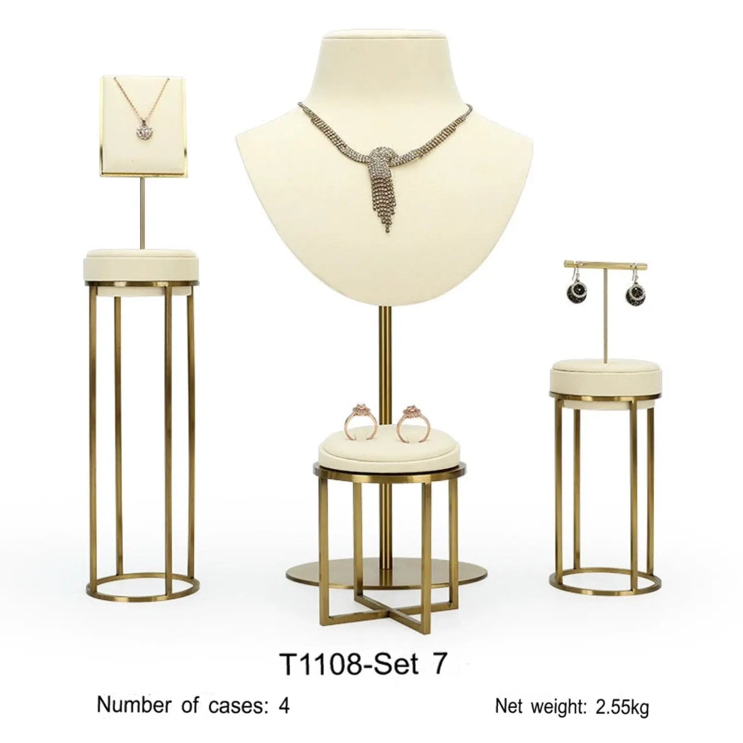 Luxury Off-white Jewelry Window Display Jim Display