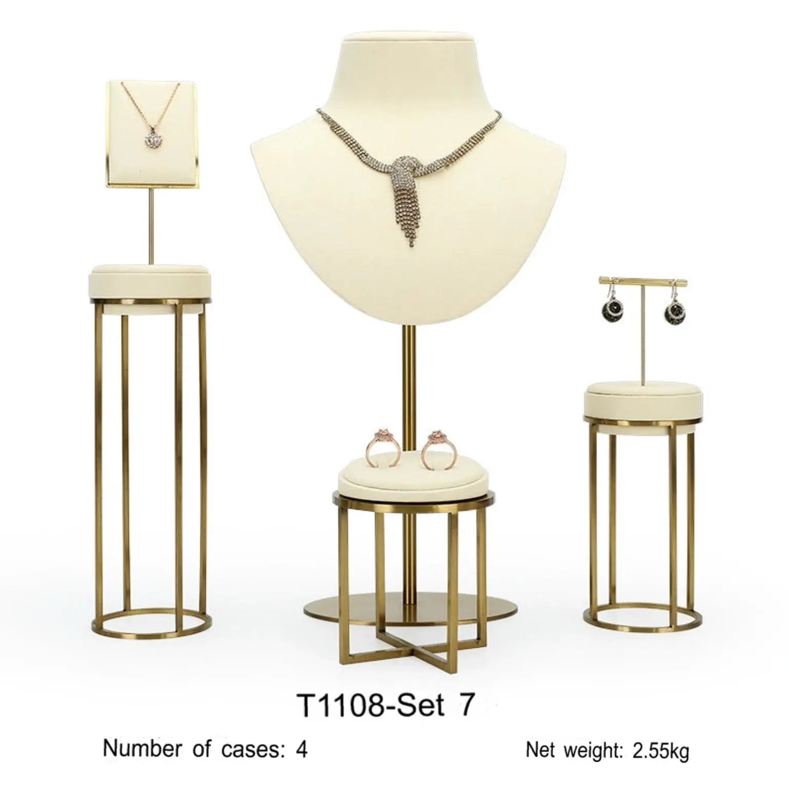 Luxury Off-white Jewelry Window Display Jim Display