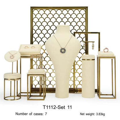 Luxury Off-white Jewelry Window Display Jim Display