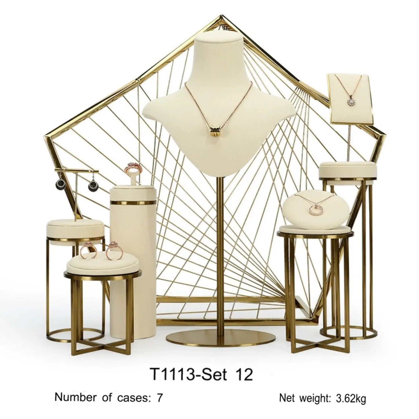 Luxury Off-white Jewelry Window Display Jim Display