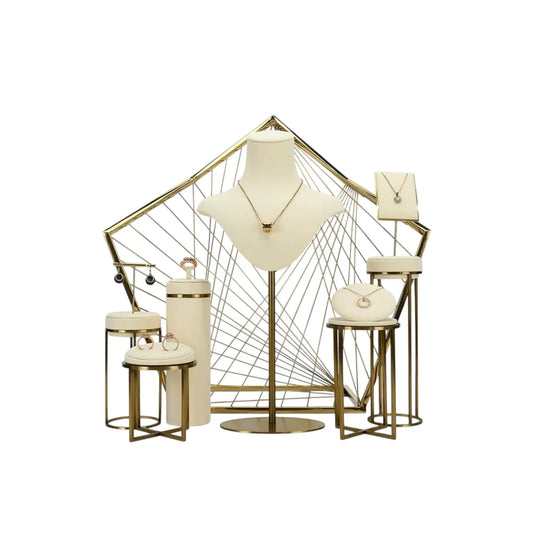 Luxury Off-white Jewelry Window Display Jim Display