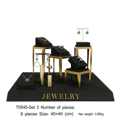 Black jewelry counter display props, necklaces, rings, earrings, studs, bracelets, jewelry display racks Jim Display