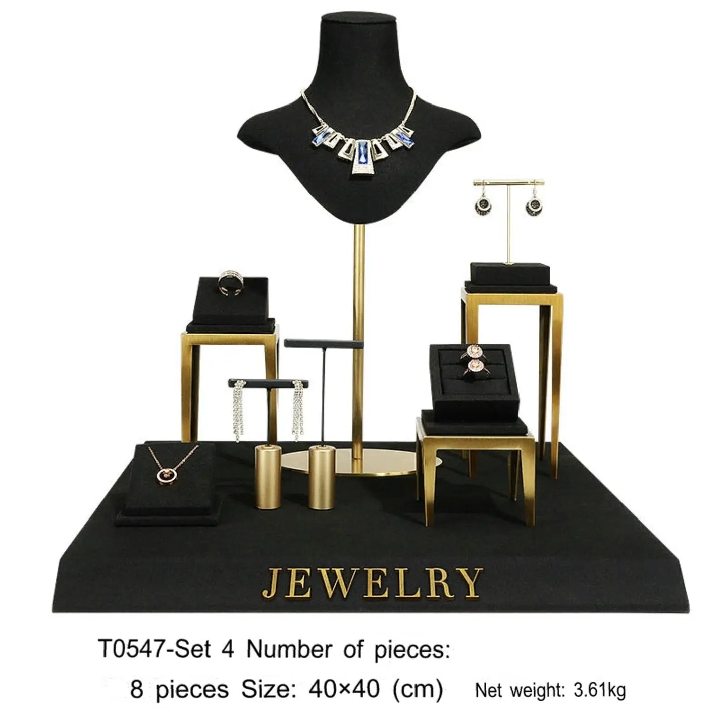 Black jewelry counter display props, necklaces, rings, earrings, studs, bracelets, jewelry display racks Jim Display