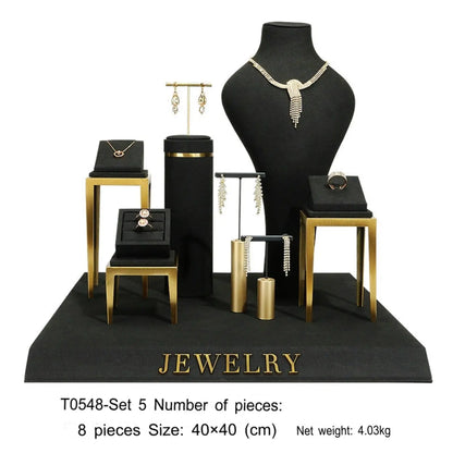 Black jewelry counter display props, necklaces, rings, earrings, studs, bracelets, jewelry display racks Jim Display