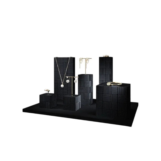 High-end jewelry display props, light luxury microfiber rings, necklaces, earrings, jewelry display racks Jim Display