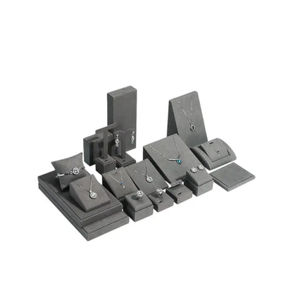 Gray microfiber jewellery display props, necklaces, pendants, earrings, rings, jewelry displays, jewelry display jewelry display shelves Jim Display