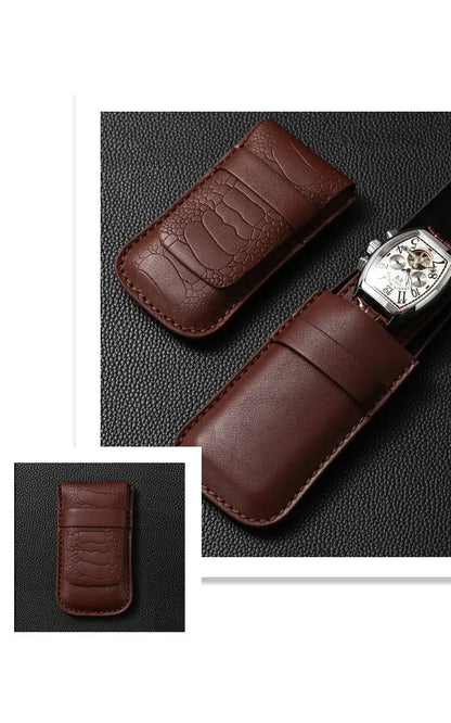 High-end leather watch storage bag, portable carry-on watch storage bag, travel watch bag, protective bag Jim Display