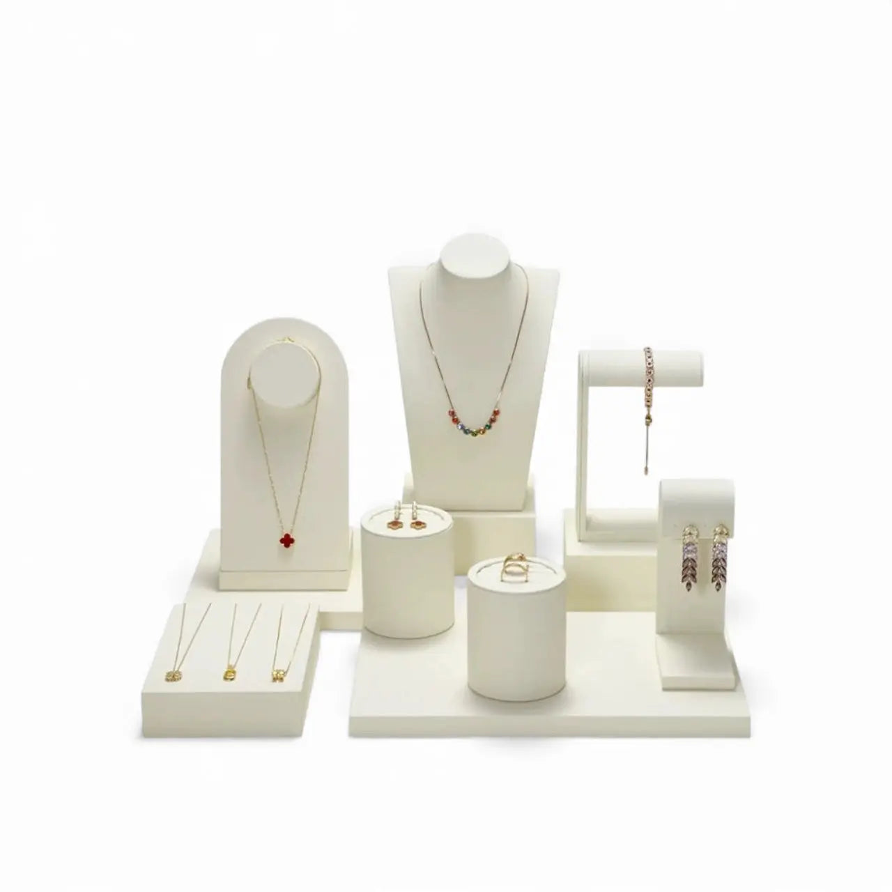 High-end window jewelry display props, rings, necklaces, earrings, display shelves, counter jewelry display sets Jim Display