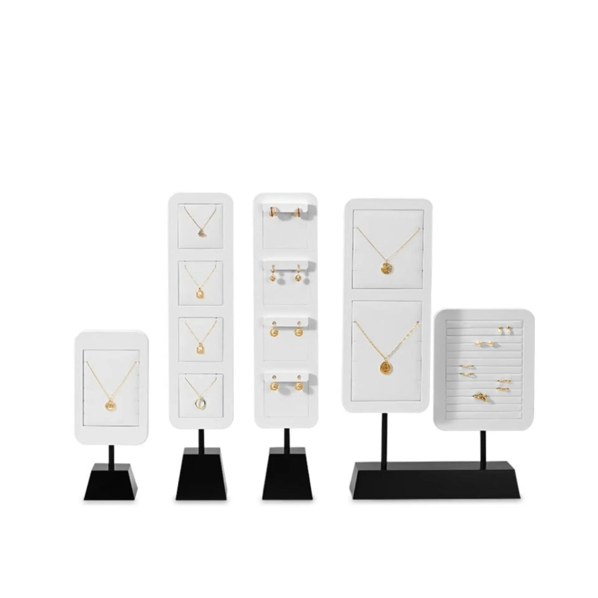 High Jewelry Display Props PU White Ring Earrings Necklace Display Jewelry Display Stand Jim Display