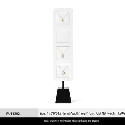 High Jewelry Display Props PU White Ring Earrings Necklace Display Jewelry Display Stand Jim Display