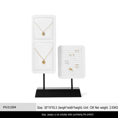 High Jewelry Display Props PU White Ring Earrings Necklace Display Jewelry Display Stand Jim Display