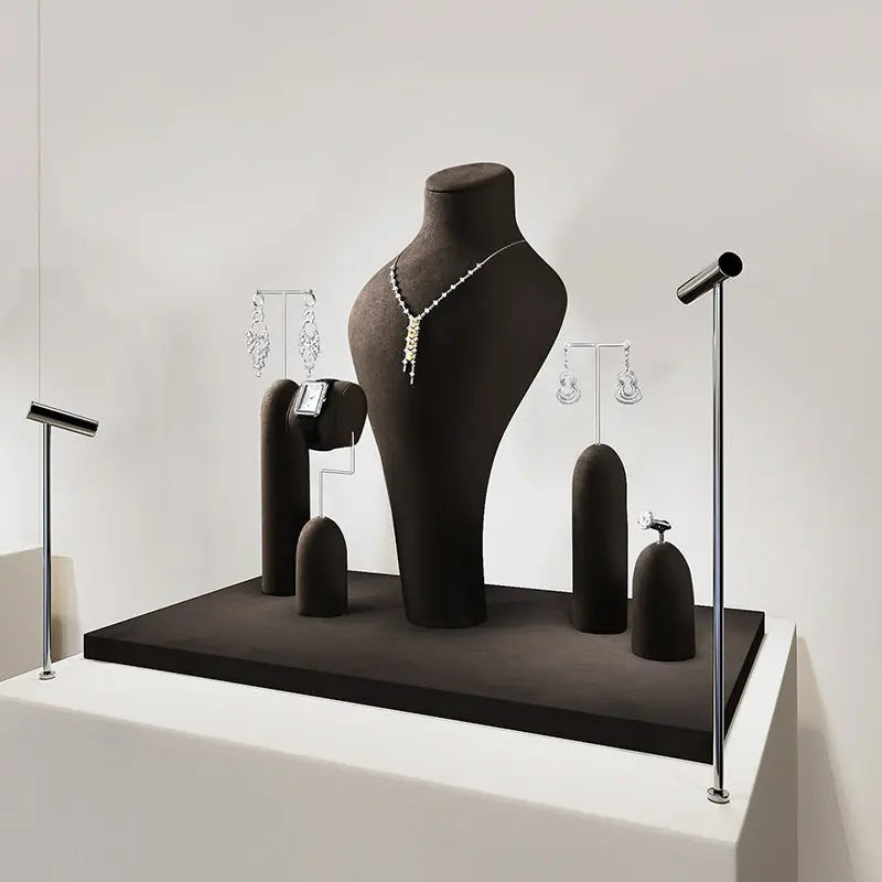 Luxury jewelry rack, coffee necklace, earrings, watch rings, and display props in the counter Jim Display