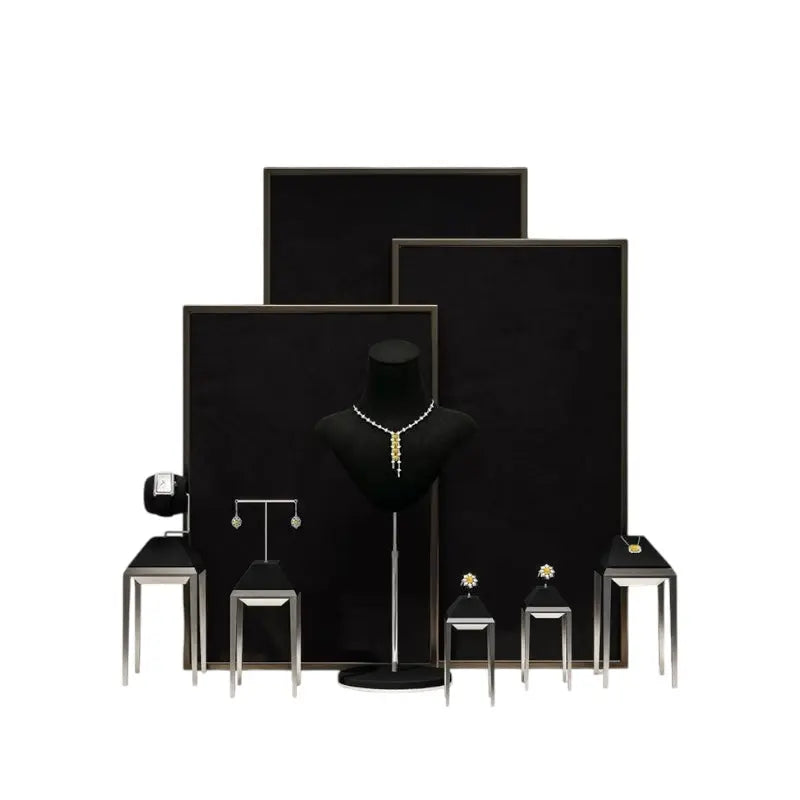 Light luxury jewelry display stand, brushed metal watch, necklace, rings, earrings, jewelry display props Jim Display