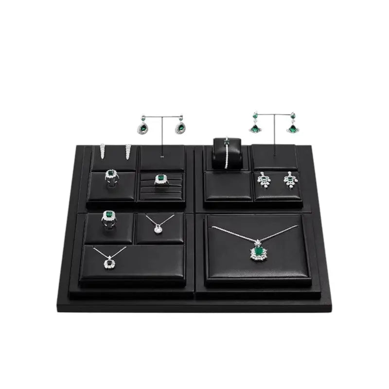 Luxury jewelry display props high-end PU rings, necklaces, earrings racks, counter jewelry display racks Jim Display