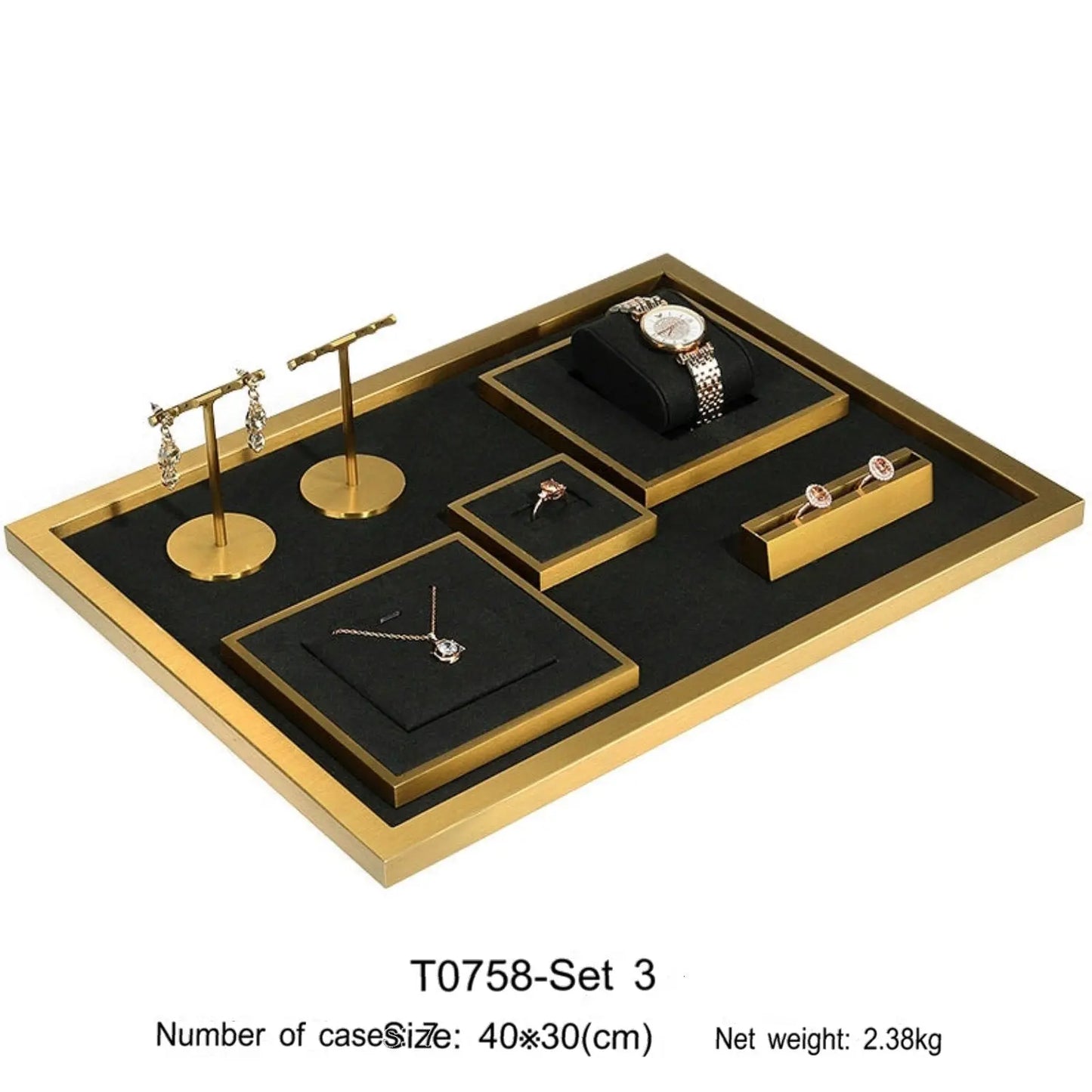 Jewelry props black high-grade microfiber metal jewelry display props necklace display shelf, ring earrings display shelf Jim Display