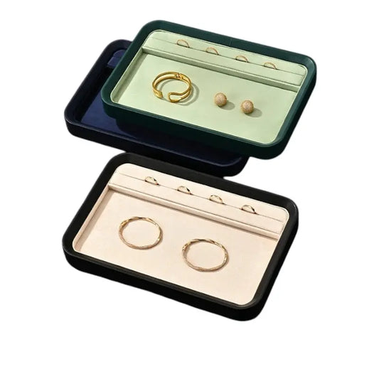 Jewelry Tray Ring Necklace Pendant Tray PU Leather Jewelry Storage Tray Jim Display