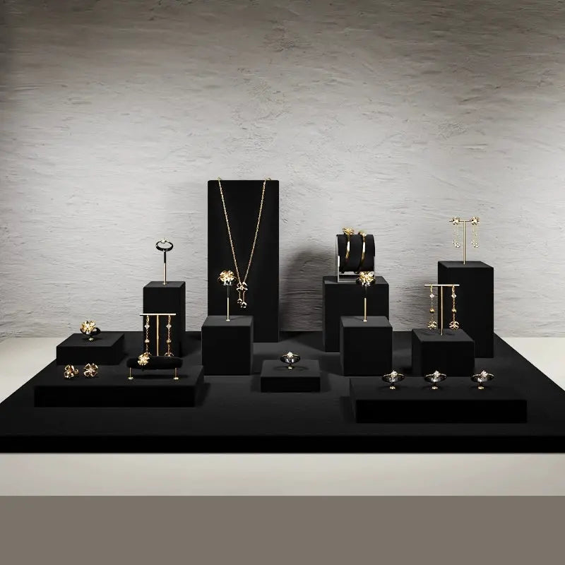 Luxury jewelry display props, high-end metal microfiber necklace, ring counter, jewelry display rack Jim Display