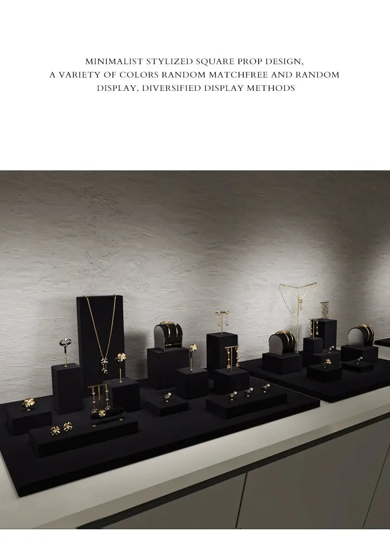 Luxury jewelry display props, high-end metal microfiber necklace, ring counter, jewelry display rack Jim Display