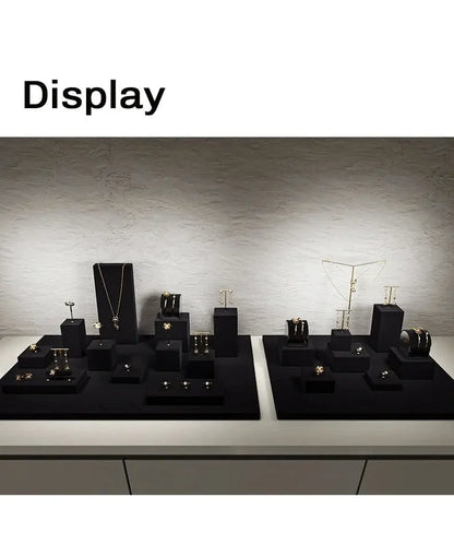 Luxury jewelry display props, high-end metal microfiber necklace, ring counter, jewelry display rack Jim Display