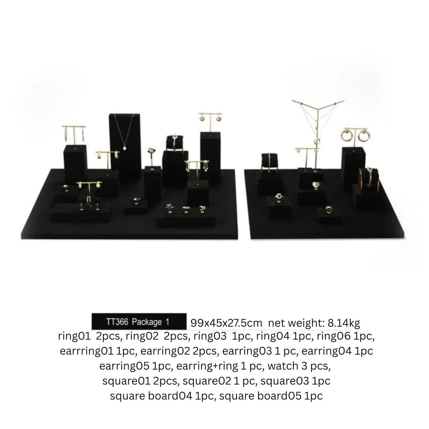 Luxury jewelry display props, high-end metal microfiber necklace, ring counter, jewelry display rack Jim Display