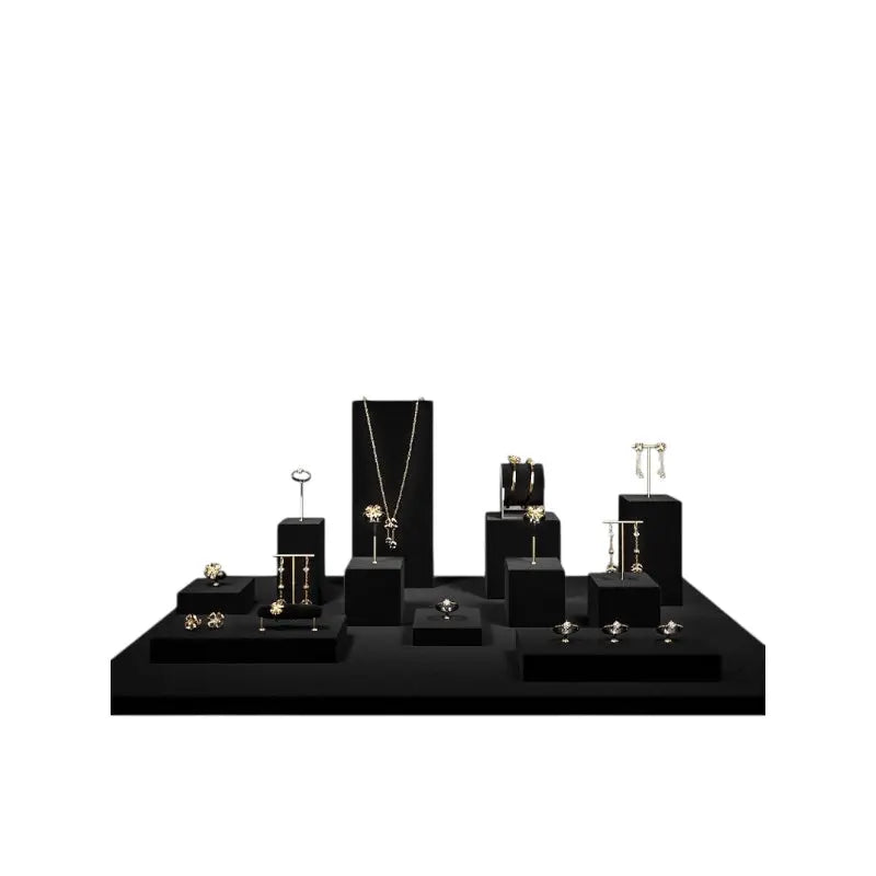 Luxury jewelry display props, high-end metal microfiber necklace, ring counter, jewelry display rack Jim Display