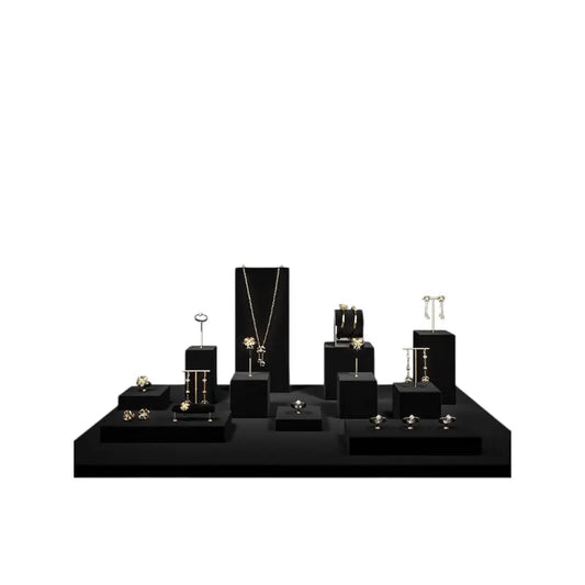 Luxury jewelry display props, high-end metal microfiber necklace, ring counter, jewelry display rack Jim Display