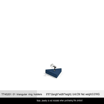 Ring Display Props Blue Microfiber Ring Holder Display Storage Ornament Ring Display Stand Jim Display