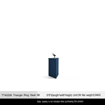 Ring Display Props Blue Microfiber Ring Holder Display Storage Ornament Ring Display Stand Jim Display